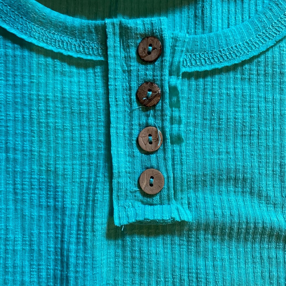Kissfix Ribbed Button-Detail Henley - Picture 4 of 6